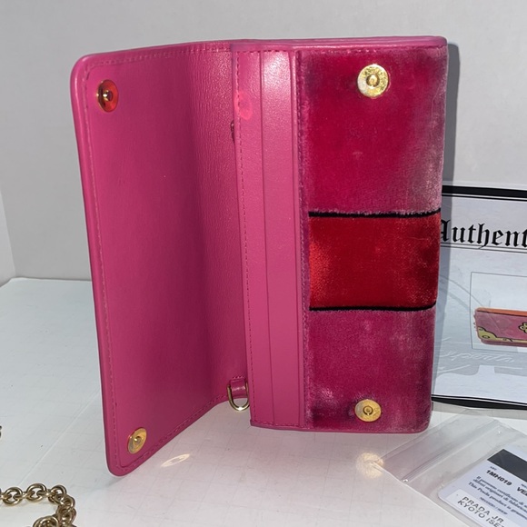 Authentic PRADA cahier pink velvet clutch wristlet bag with card and COA - Picture 11 of 11